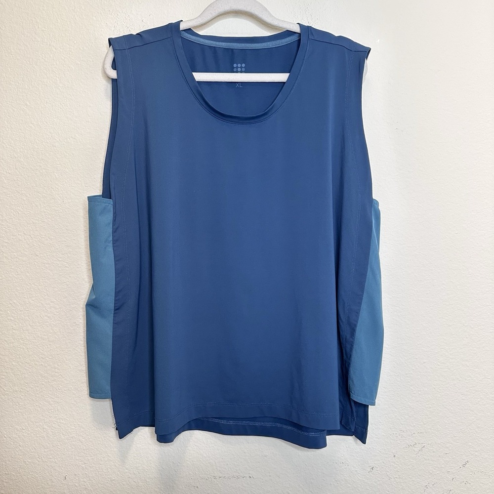 Title Nine Womens XL Blue Sleeveless Activewear Running Tank Top RN 121896